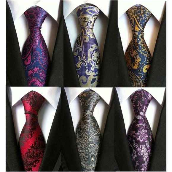 Lot 6 PCS Classic Men's Silk Tie Necktie Woven JACQUARD Neck Ties Business - Picture 6 of 7